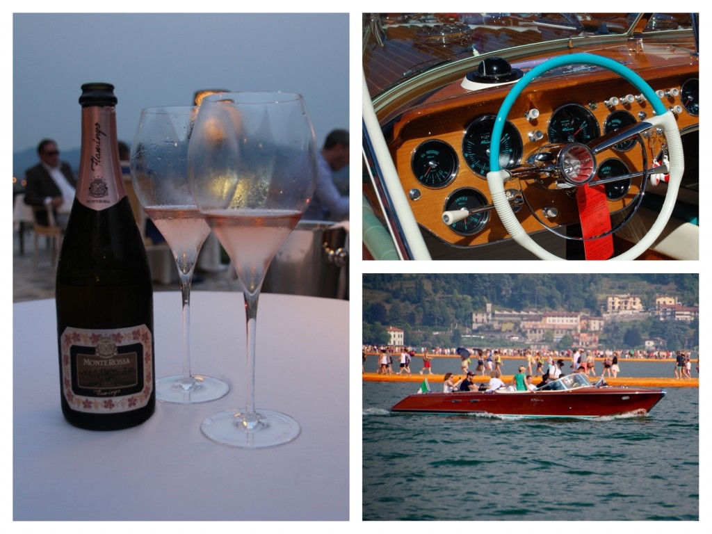 What to enjoy when you can walk on water; Monte Rosso bubbly and Riva speedboats